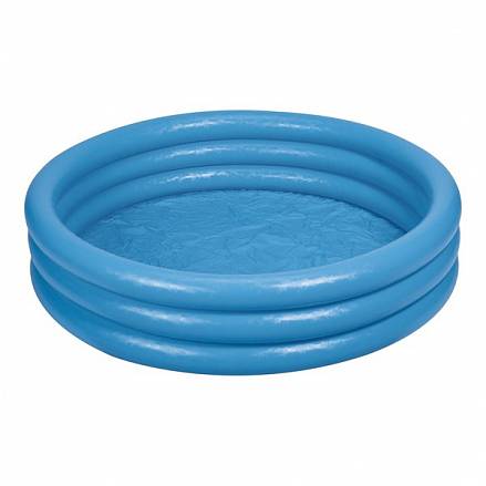 Бассейн надувной круглый с 3 кольцами, дизайн – Голубой кристалл 